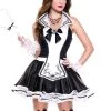 Music Legs Sexy Halloween Costumes Elegant French Maid Costume