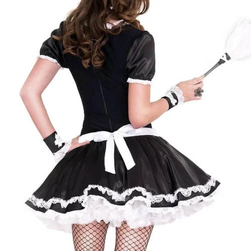 Music Legs Lovely Floral French Maid Costume Sexy Halloween Costumes