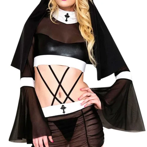 Music Legs Depraved Nun Lingerie Costume