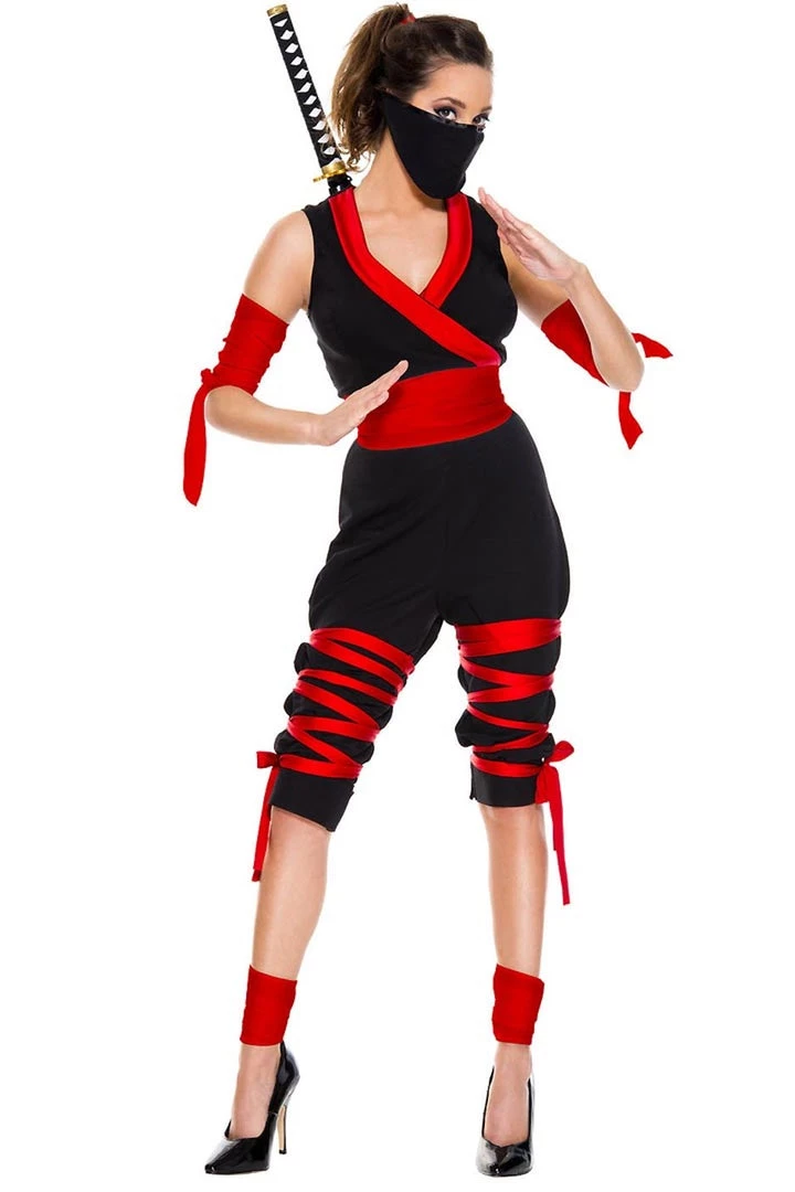 Music Legs Fierce Red Ninja Costume Sexy Halloween Costumes 1 Music Legs Fierce Red Ninja Costume Sexy Halloween Costumes