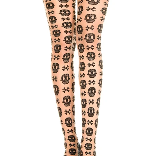 Music Legs Skull And Crossbones Pantyhose