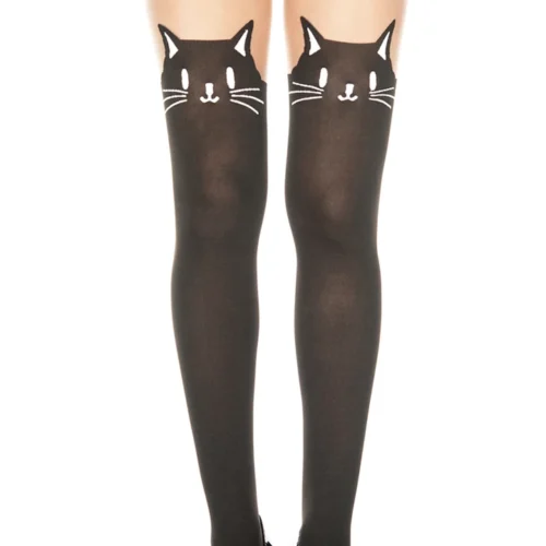 Music Legs Kitty Face Pantyhose Hosiery