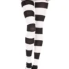 Music Legs Black And White Wide Striped Pantyhose