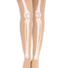 Leg Avenue Beige Skeleton Print Pantyhose Hosiery