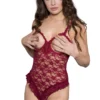 Music Legs Burgundy Cupless & Assless Ruffle Teddy