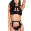 Mapalé Artful Beauty Black Three Piece Garter Set