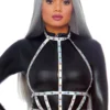 Leg Avenue Accessories Iridescent Studded Vinyl Body Harness