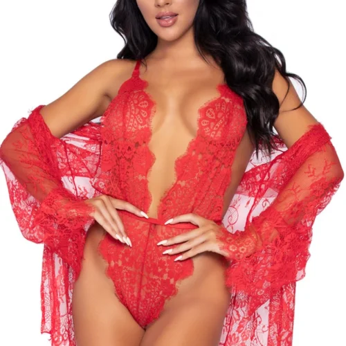 Leg Avenue Teddy Lingerie Lace Teddy And Robe Set 41 Leg Avenue Teddy Lingerie Lace Teddy And Robe Set