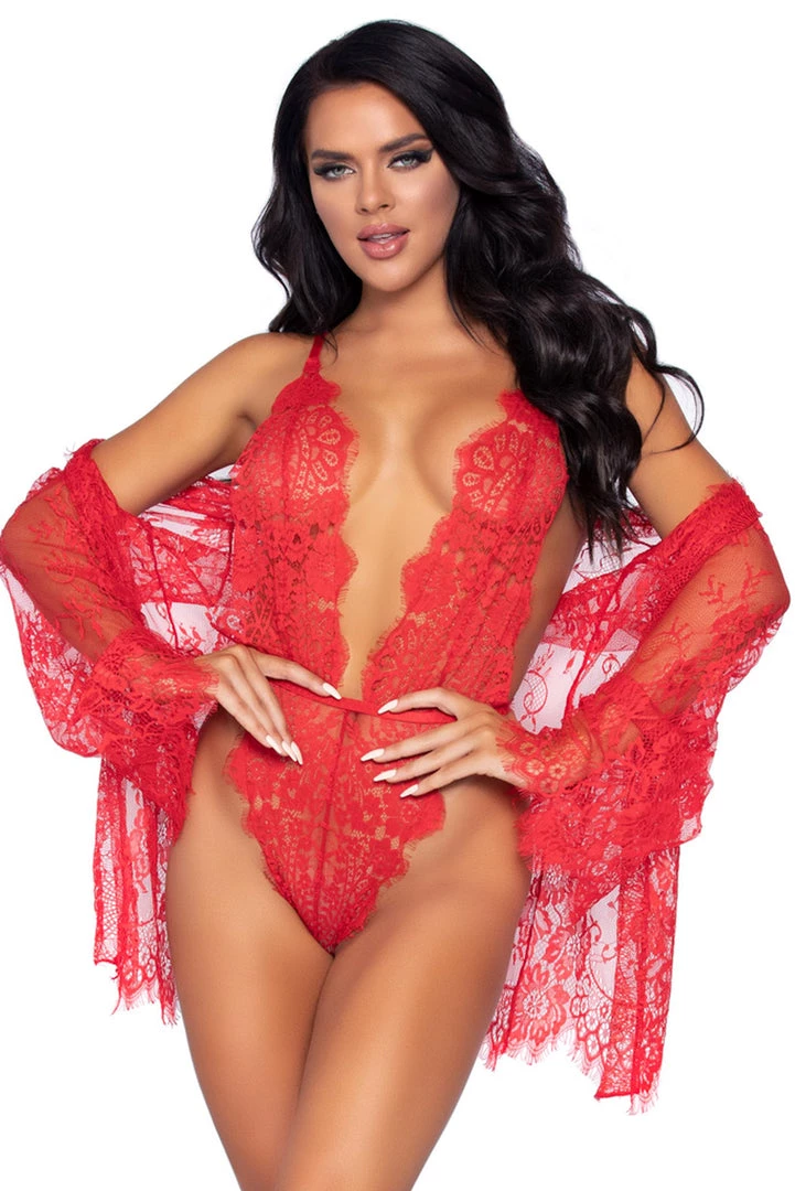 Leg Avenue Teddy Lingerie Lace Teddy And Robe Set 20 Leg Avenue Teddy Lingerie Lace Teddy And Robe Set