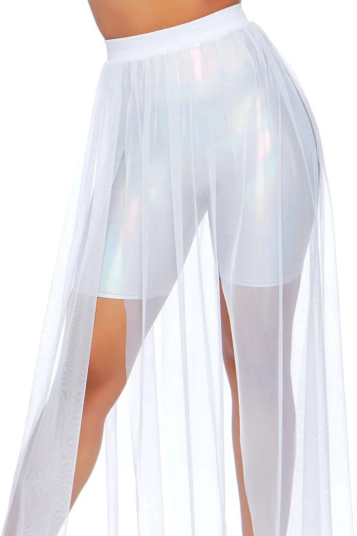 Leg Avenue White Slit Mesh Skirt 4 Leg Avenue White Slit Mesh Skirt