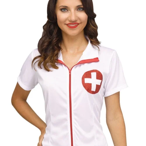 Fun World Nurse Costume Shirt And Cap Sexy Halloween Costumes