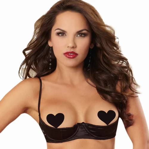 Dreamgirl Satin Open Cup Shelf Bra Lingerie