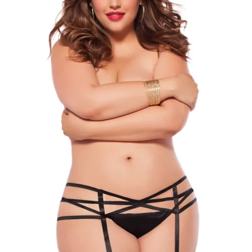 Seven Til Midnight Plus Size Black Web Garter Belt