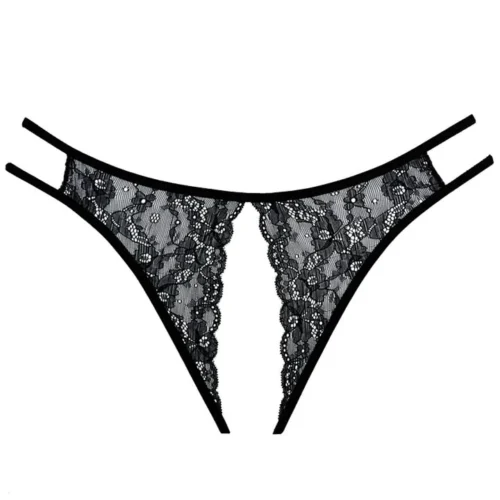 Allure Lingerie Sweet Honey Black Peek-a-Boo Panty