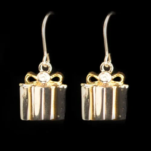 3WISHES Metal Gift Box Earrings
