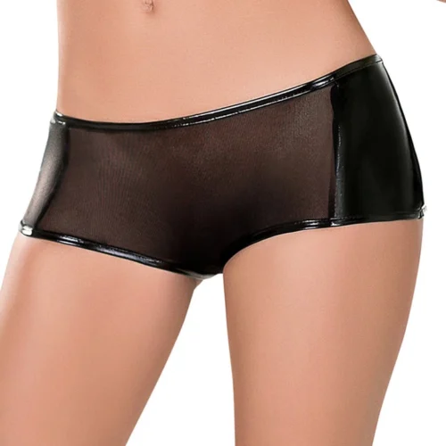 Magic Silk Raven Black Mesh Booty Shorts