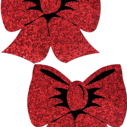 Pastease Holographic Red Bow Pasties