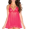 Be Wicked Rose Pink Flutter Babydoll Set