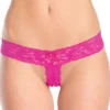 Be Wicked Plus Size Hot Pink Crotchless Lace Thong