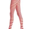 Be Wicked Hosiery Red And White Striped Tights