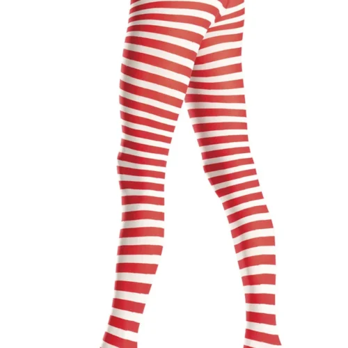 Be Wicked Hosiery Red And White Striped Tights