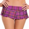 Be Wicked Purple Plaid Micro School Girl Skirt