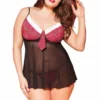 Coquette Plus Size Pretty Plaid Babydoll Set