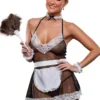 Magic Silk Sheer Mesh French Maid Lingerie