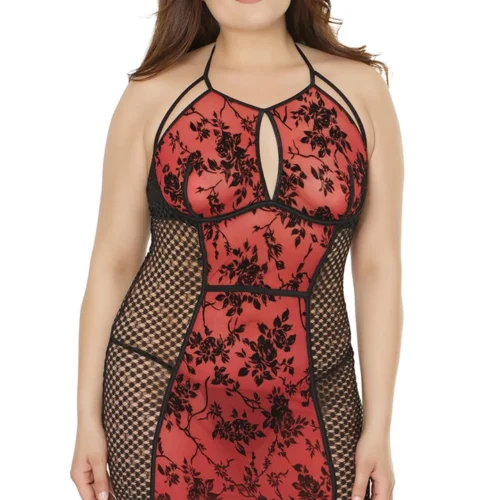 Coquette Plus Size Embroidered Merlot Chemise 5 Coquette Plus Size Embroidered Merlot Chemise