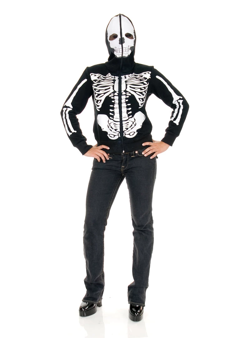 Charades Hooded Skeleton Sweatshirt Sexy Halloween Costumes 1 Charades Hooded Skeleton Sweatshirt Sexy Halloween Costumes