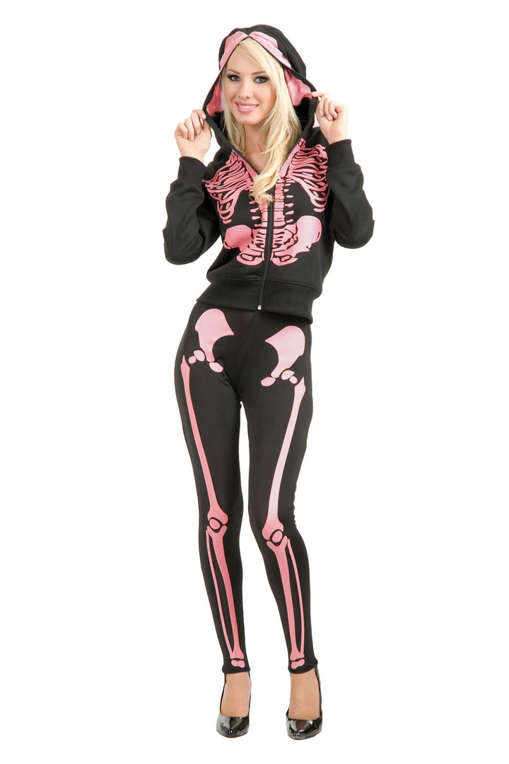 Charades Hooded Skeleton Sweatshirt Sexy Halloween Costumes 3 Charades Hooded Skeleton Sweatshirt Sexy Halloween Costumes