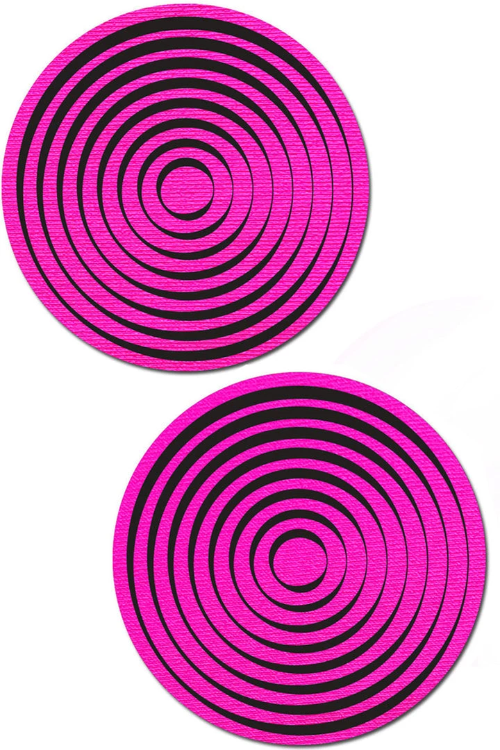 Pastease UV Reactive Neon Pink Spiral Nipple Pasties 1 Pastease UV Reactive Neon Pink Spiral Nipple Pasties