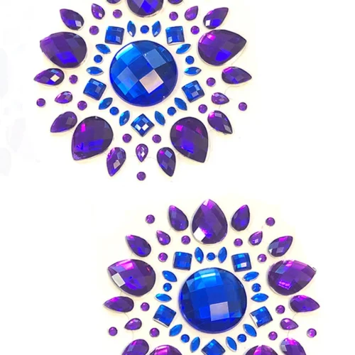 NevaNude Flower Power Purple Crystal Boob Jewels Pasties