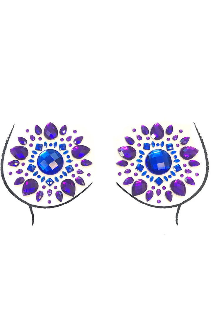 NevaNude Flower Power Purple Crystal Boob Jewels Pasties 1 NevaNude Flower Power Purple Crystal Boob Jewels Pasties