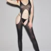 Dreamgirl Black Mesh Suspender Bodystocking