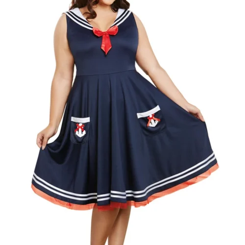 Dreamgirl Plus Costumes Plus Size All Aboard Sailor Costume
