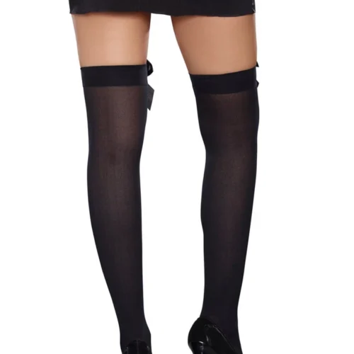 Dreamgirl Bow Top Opaque Stockings