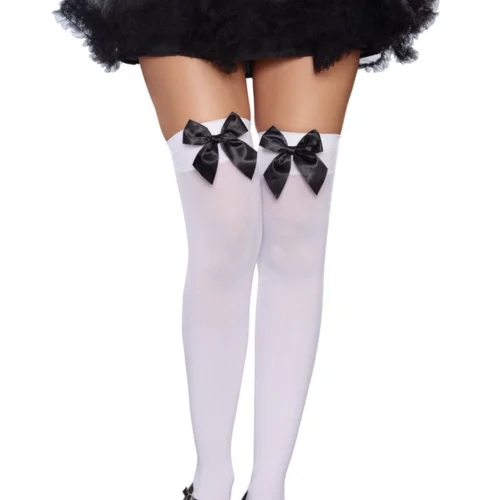 Dreamgirl Bow Top Opaque Stockings
