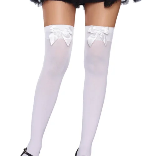 Dreamgirl Bow Top Opaque Stockings