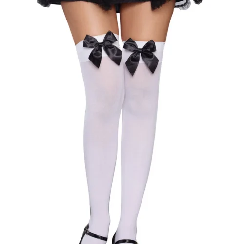 Dreamgirl Bow Top Opaque Stockings