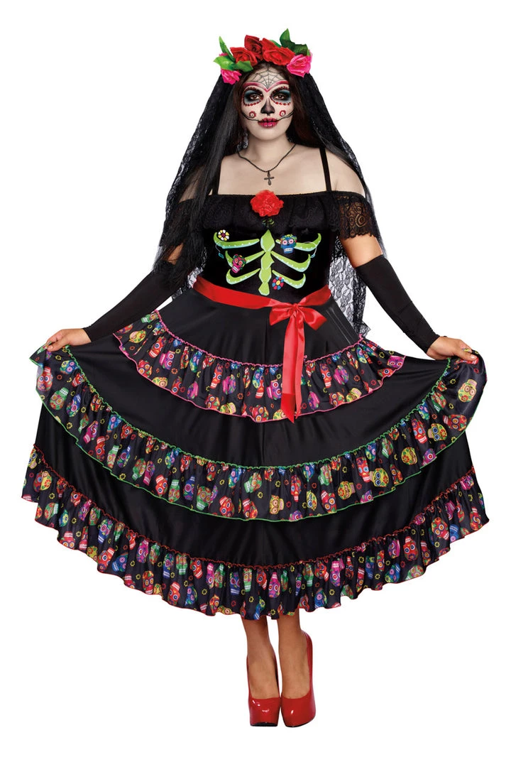 Dreamgirl Plus Costumes Plus Size Lady Of The Dead Costume 3 Dreamgirl Plus Costumes Plus Size Lady Of The Dead Costume