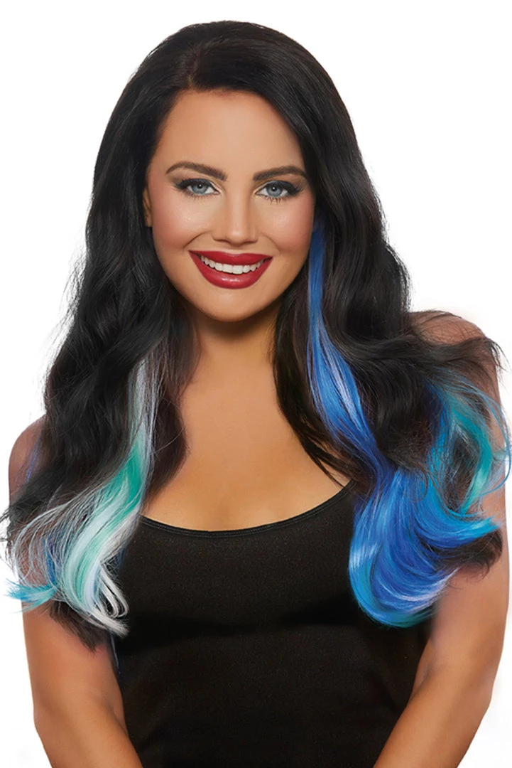 Dreamgirl Wigs Long Wavy Rainbow Hair Extensions 2 Dreamgirl Wigs Long Wavy Rainbow Hair Extensions