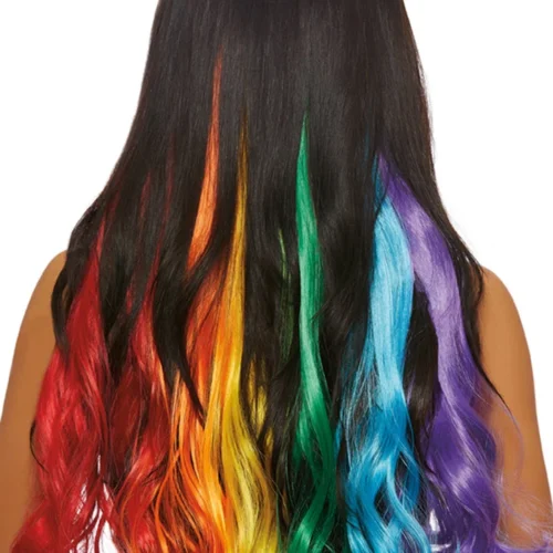 Dreamgirl Wigs Long Wavy Rainbow Hair Extensions 6 Dreamgirl Wigs Long Wavy Rainbow Hair Extensions