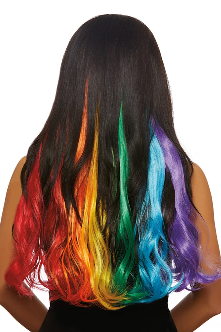 Dreamgirl Wigs Long Wavy Rainbow Hair Extensions 3 Dreamgirl Wigs Long Wavy Rainbow Hair Extensions