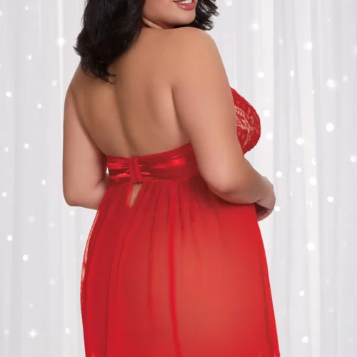 Dreamgirl Plus Size Mesh Garter Babydoll Plus Size Lingerie