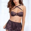 Dreamgirl Bra Sets Purple Demi Bra And Skirt Set