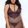 Dreamgirl Plus Size Lingerie Plus Size Fishnet And Lace Collared Chemise