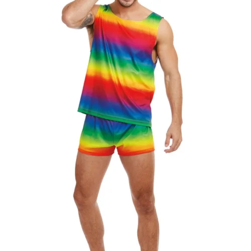 Dreamgirl Music Festival Wear Men's Rainbow Costume