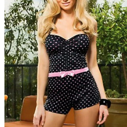 Dreamgirl Dresses Retro Tease Polka Dot Romper