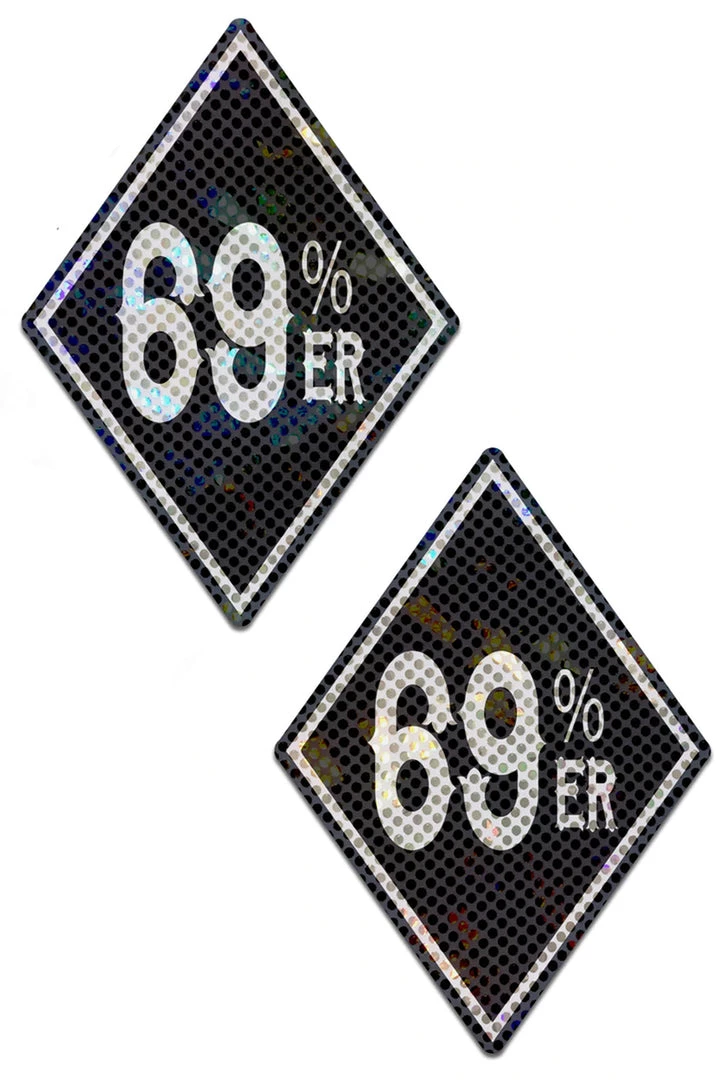 3WISHES Black And White '69 Percenter' Pasties 1 3WISHES Black And White '69 Percenter' Pasties